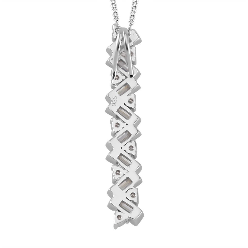 Moissanit Schmuckset 925 Silber platiniert, 925 Silber rhodiniert ca. 1,35 ct.