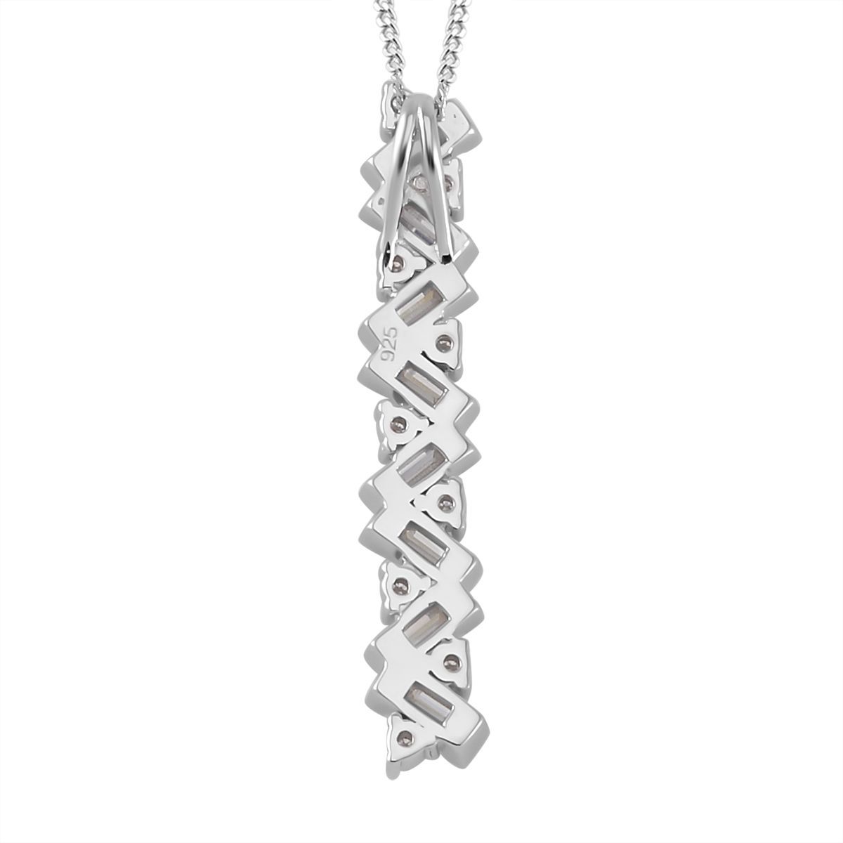Moissanit Schmuckset 925 Silber platiniert, 925 Silber rhodiniert ca. 1,35 ct.