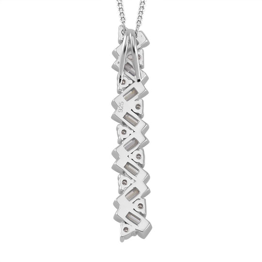 Moissanit Schmuckset 925 Silber platiniert, 925 Silber rhodiniert ca. 1,35 ct.