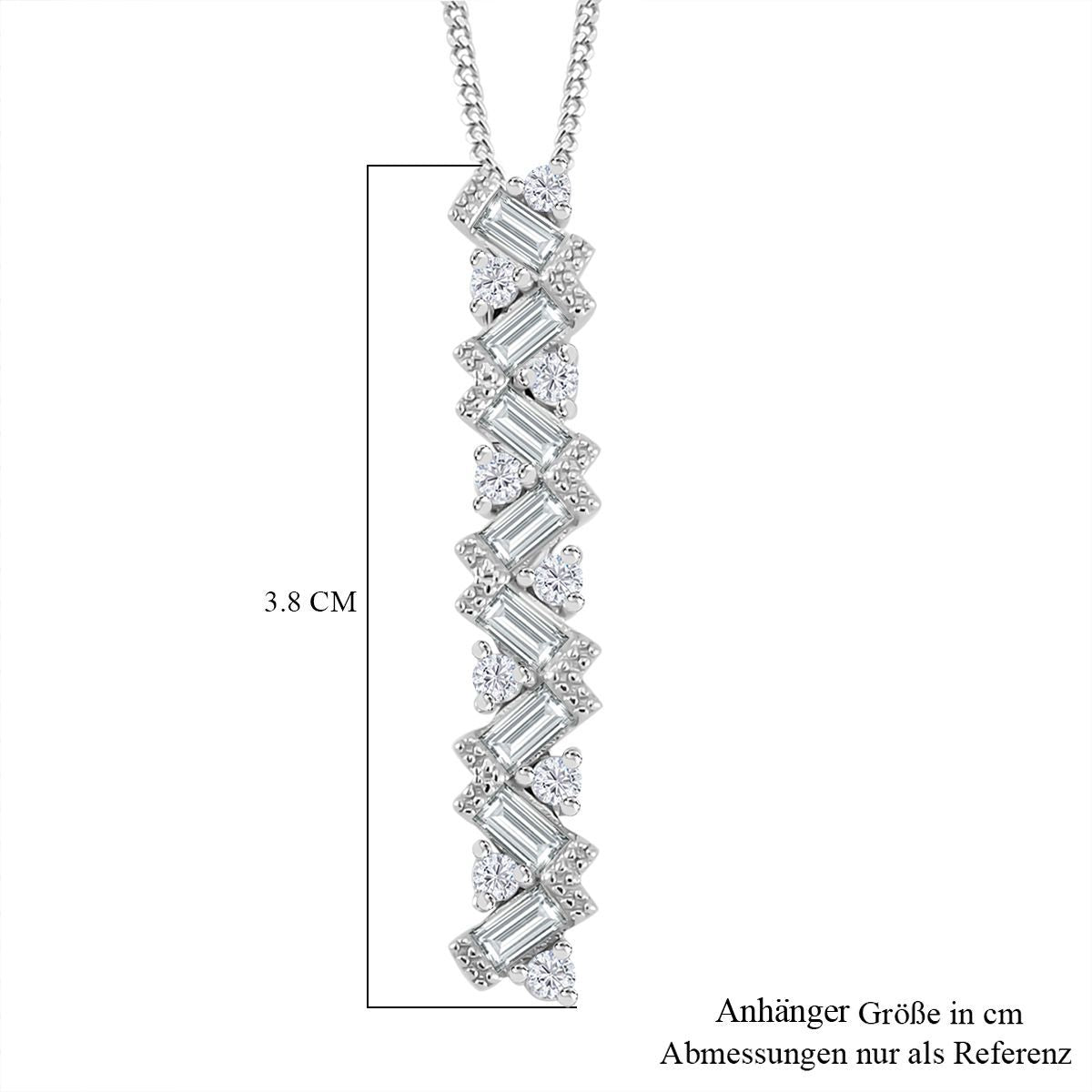 Moissanit Schmuckset 925 Silber platiniert, 925 Silber rhodiniert ca. 1,35 ct.