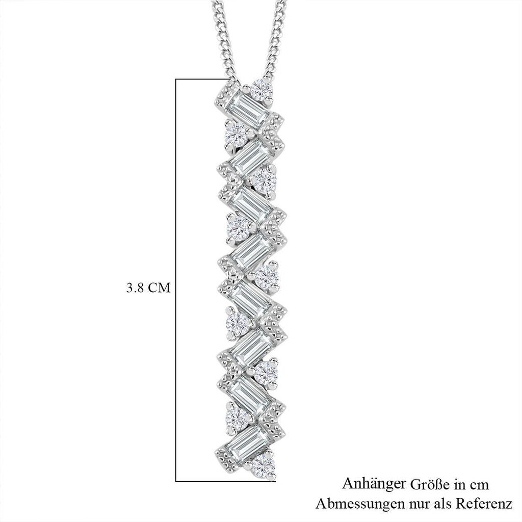 Moissanit Schmuckset 925 Silber platiniert, 925 Silber rhodiniert ca. 1,35 ct.