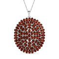Roter Granat Schmuckset 925 Silber rhodiniert ca. 22,59 ct.