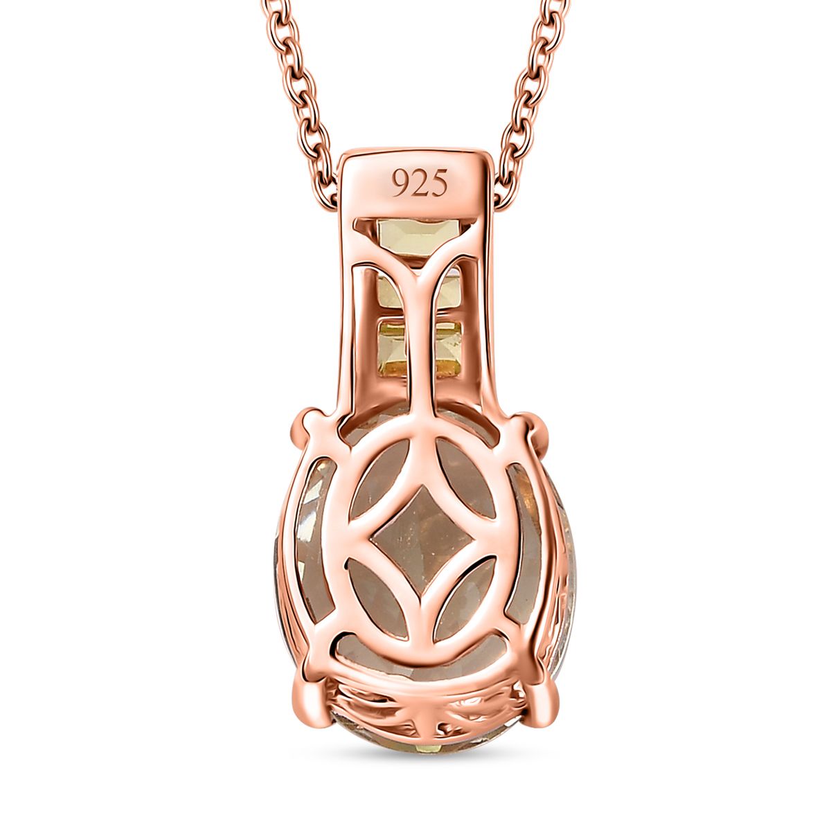 Prasiolite, Peridot Schmuckset 925 Silber 750 Roségold Vermei ca. 5,12 ct.
