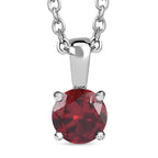 2er Set - Roter Zirkonia Anhänger mit Kette und Ring (Größe 17.00), Edelstahl
