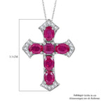 Rubin Stein Anhänger mit Kette, 925 Silber platiniert ca. 6.88 ct