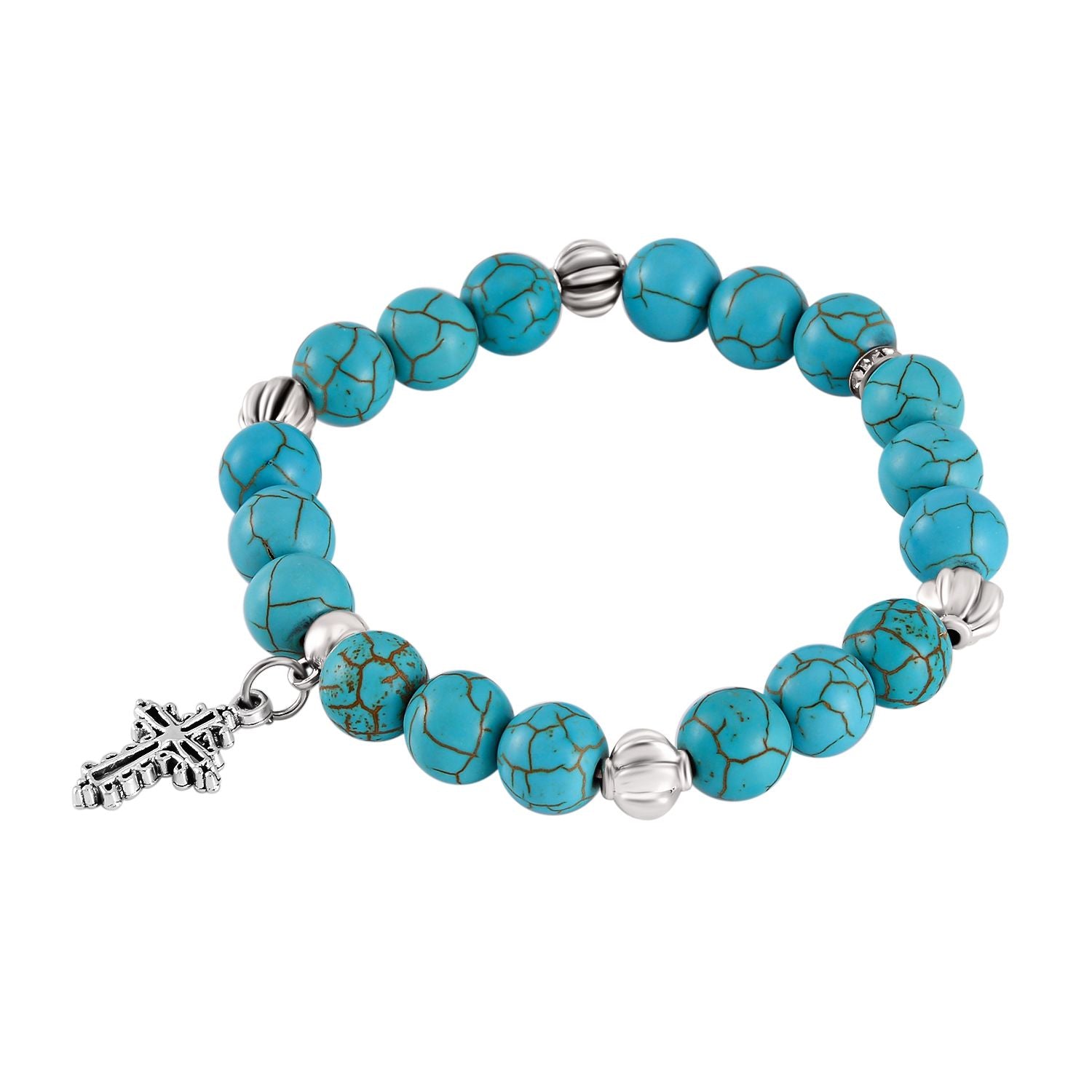 Blauer Howlit, Rote Koralle Schmuckset  Legierung Schwarz oxidiert ca. 161.00 ct
