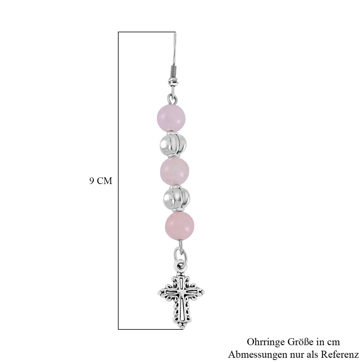 Rosenquarz, Gelber Opal Schmuckset Reiner Edelstahl Schwarz oxidiert und Legierung Schwarz oxidiert ca. 75.00 ct