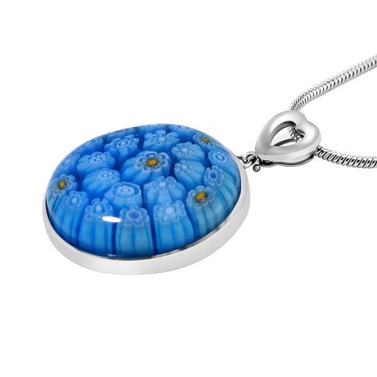 Murano-Stil Glas Anhänger mit Kette, 316L Edelstahl