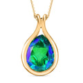 Pfau Quarz Triplette Schmuckset 925 Silber vergoldet ca. 4,67 ct.