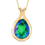 Pfau Quarz Triplette Schmuckset 925 Silber vergoldet ca. 4,67 ct.