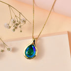 Pfau Quarz Triplette Schmuckset 925 Silber vergoldet ca. 4,67 ct.