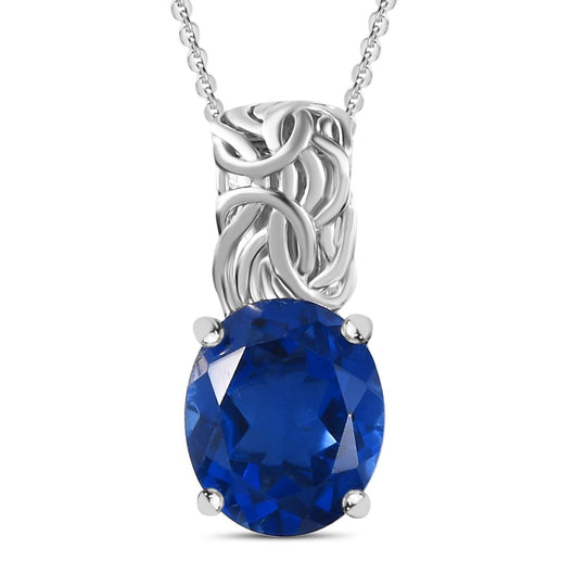 Ceylon Farbe Quarz Anhänger mit Kette, 925 Silber rhodiniert ca. 5.00 ct