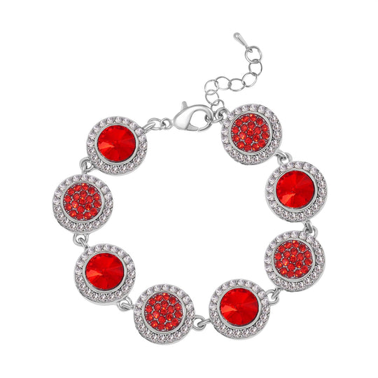 2er Set - Roter Kristall Armband und Ohrringe