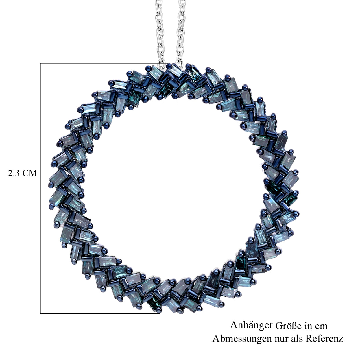 Blauer Diamant Schmuckset 925 Silber platiniert ca. 0.50 ct