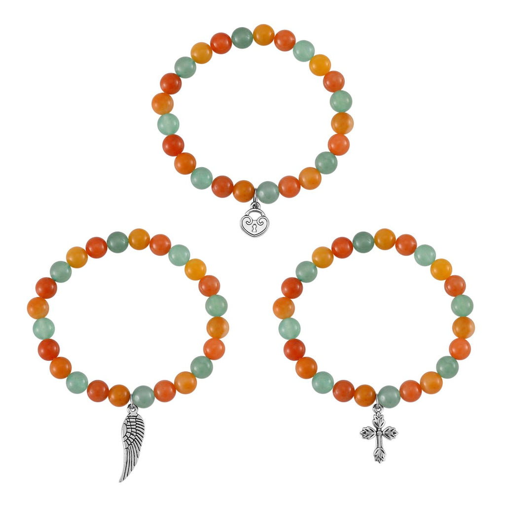 3er Set - Aventurin Edelsteine Armband ca. 249.00 ct