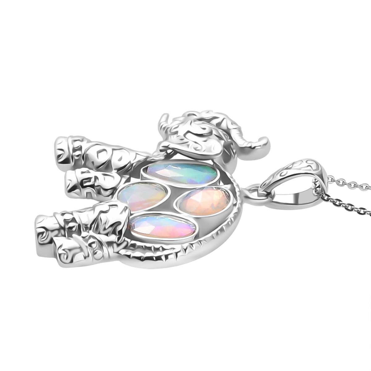Natürlicher, äthiopischer Welo Opal Schmuckset 925 Silber rhodiniert ca. 1,78 ct.
