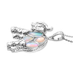 Natürlicher, äthiopischer Welo Opal Schmuckset 925 Silber rhodiniert ca. 1,78 ct.