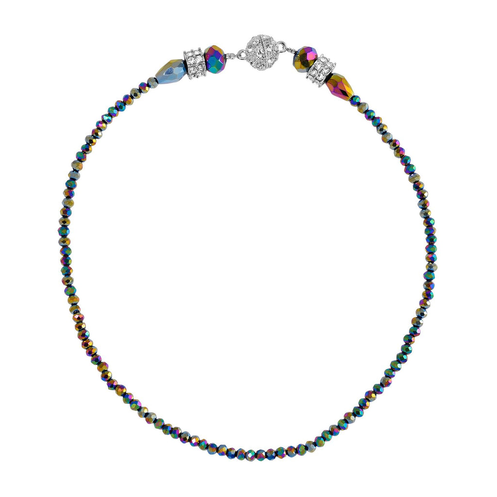 2er Set - Mysticher regenbogen kristall Halskette und Ohrringe