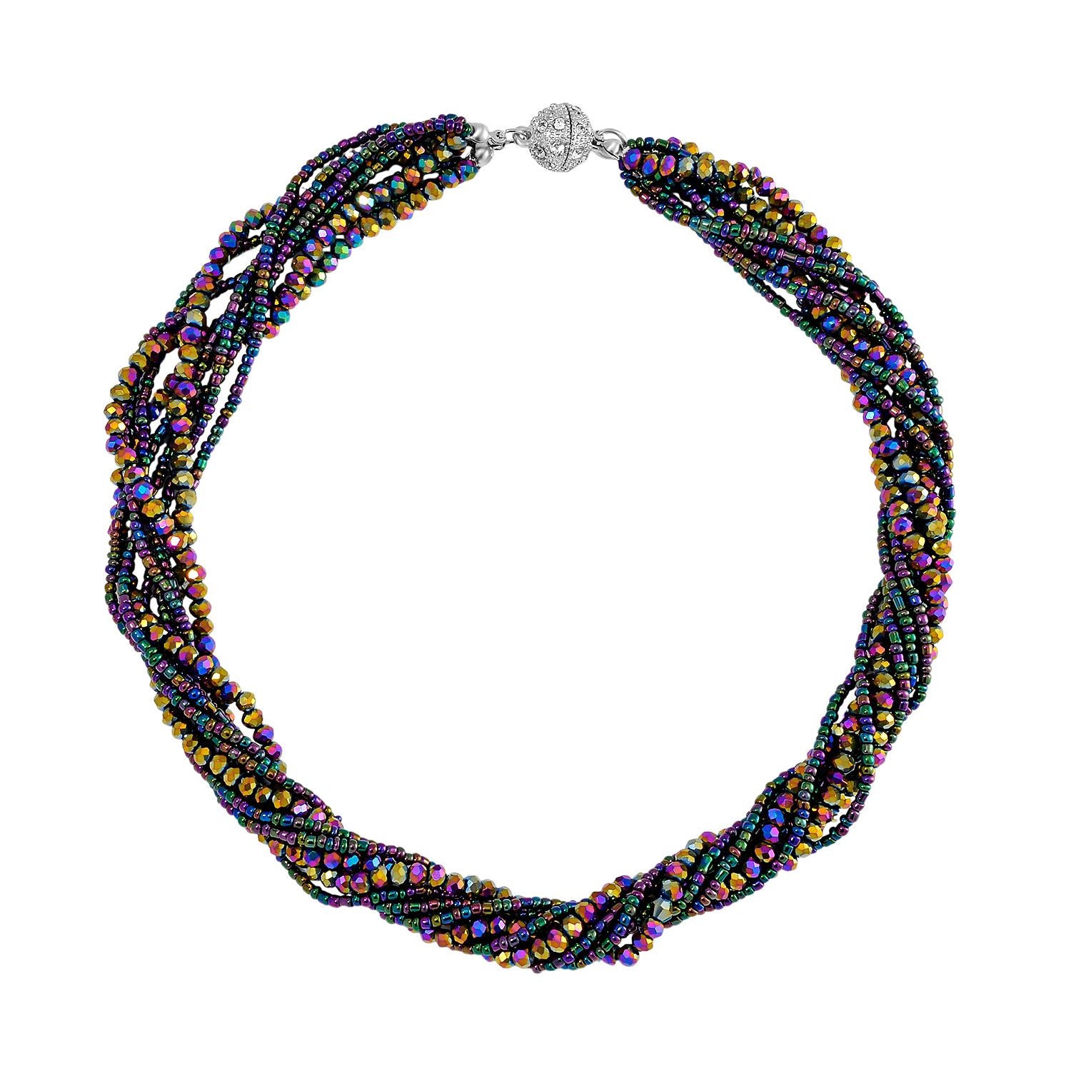 2er Set - Mysticher regenbogen kristall Halskette und Ohrringe