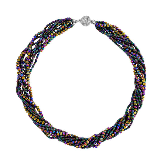 2er Set - Mysticher regenbogen kristall Halskette und Ohrringe