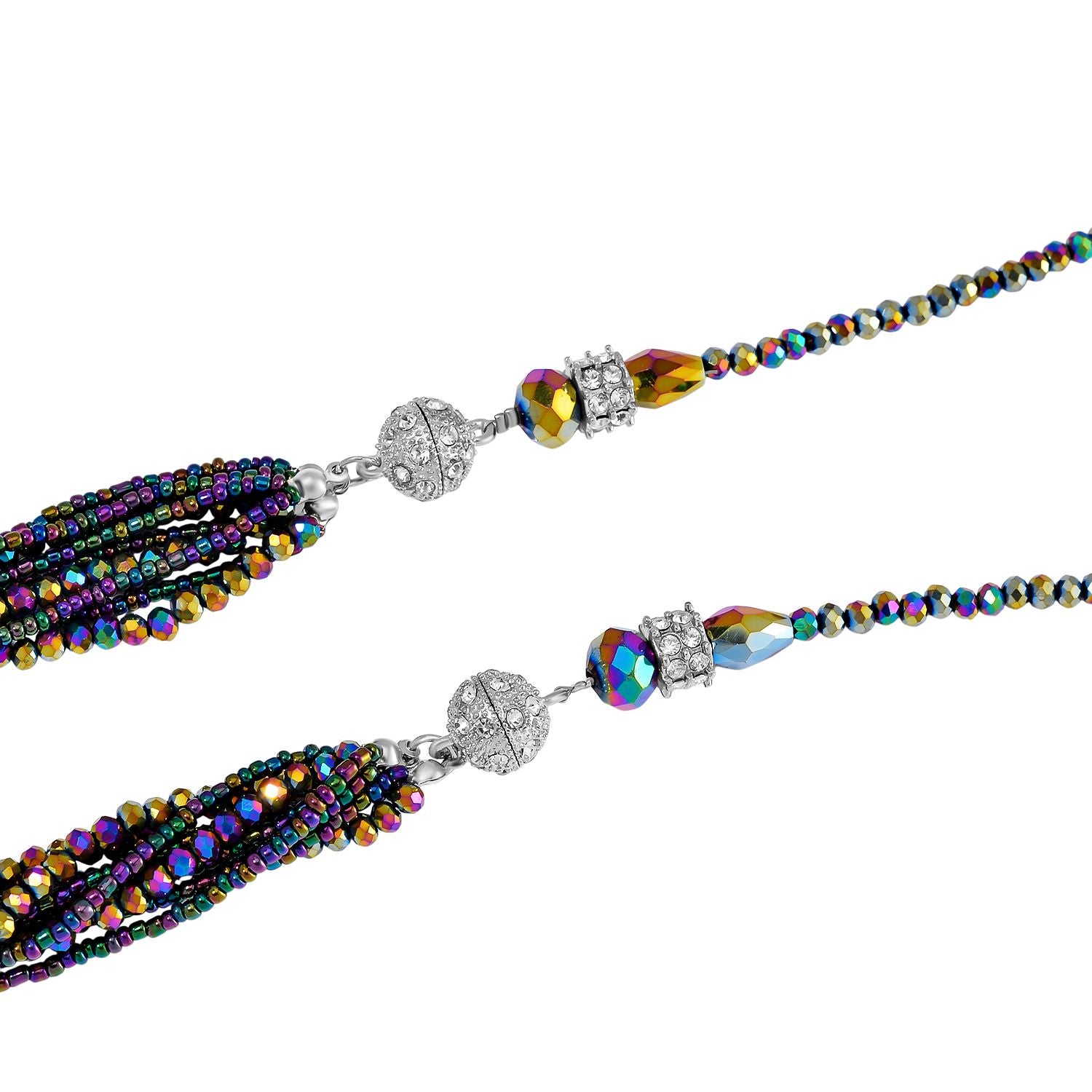 2er Set - Mysticher regenbogen kristall Halskette und Ohrringe