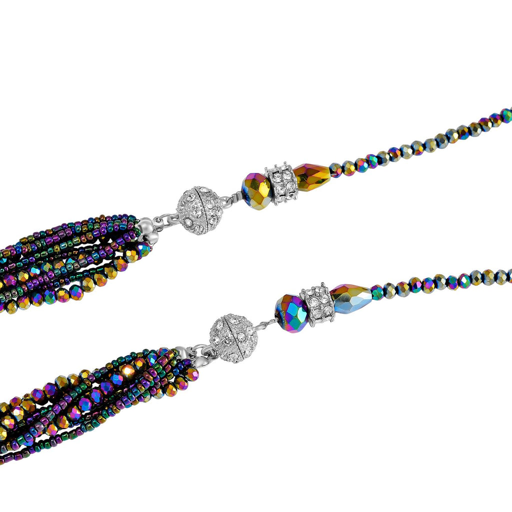 2er Set - Mysticher regenbogen kristall Halskette und Ohrringe