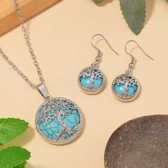 Blauer Howlit Schmuckset  Legierung ca. 49.00 ct