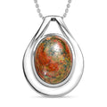 Unakite Anhänger mit 50cm Kette - 18 ct.
