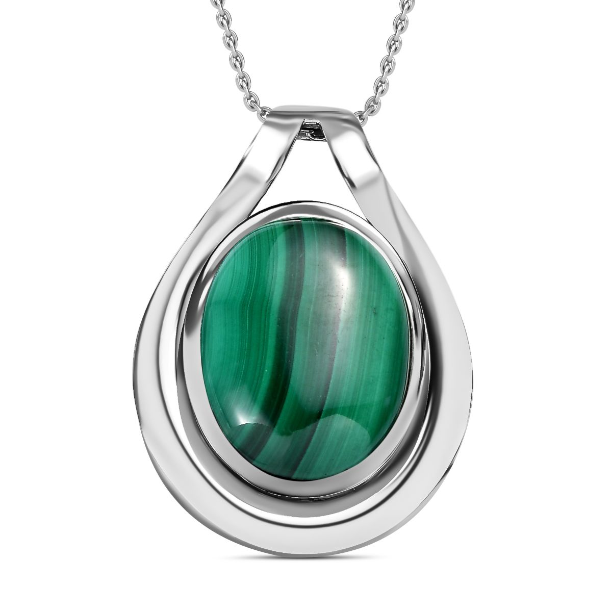 Malachit Schmuckset Edelstahl ca. 18.00 ct