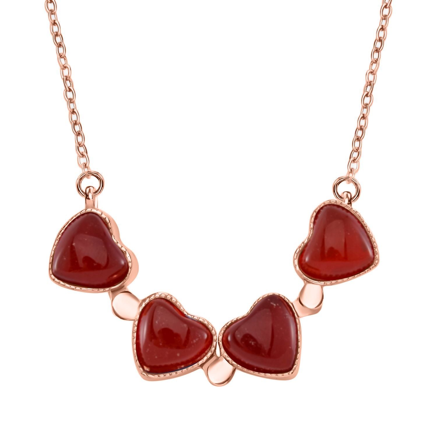 Roter Achat Schmuckset Legierung Std Rose