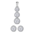 LUSTRO STELLA - 2er Set Weißer Zirkonia Schmuckset, 925 Silber rhodiniert