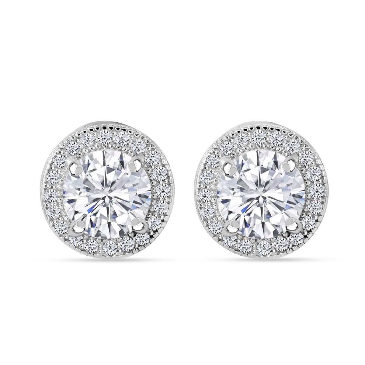 LUSTRO STELLA - 2er Set Weißer Zirkonia Schmuckset, 925 Silber rhodiniert