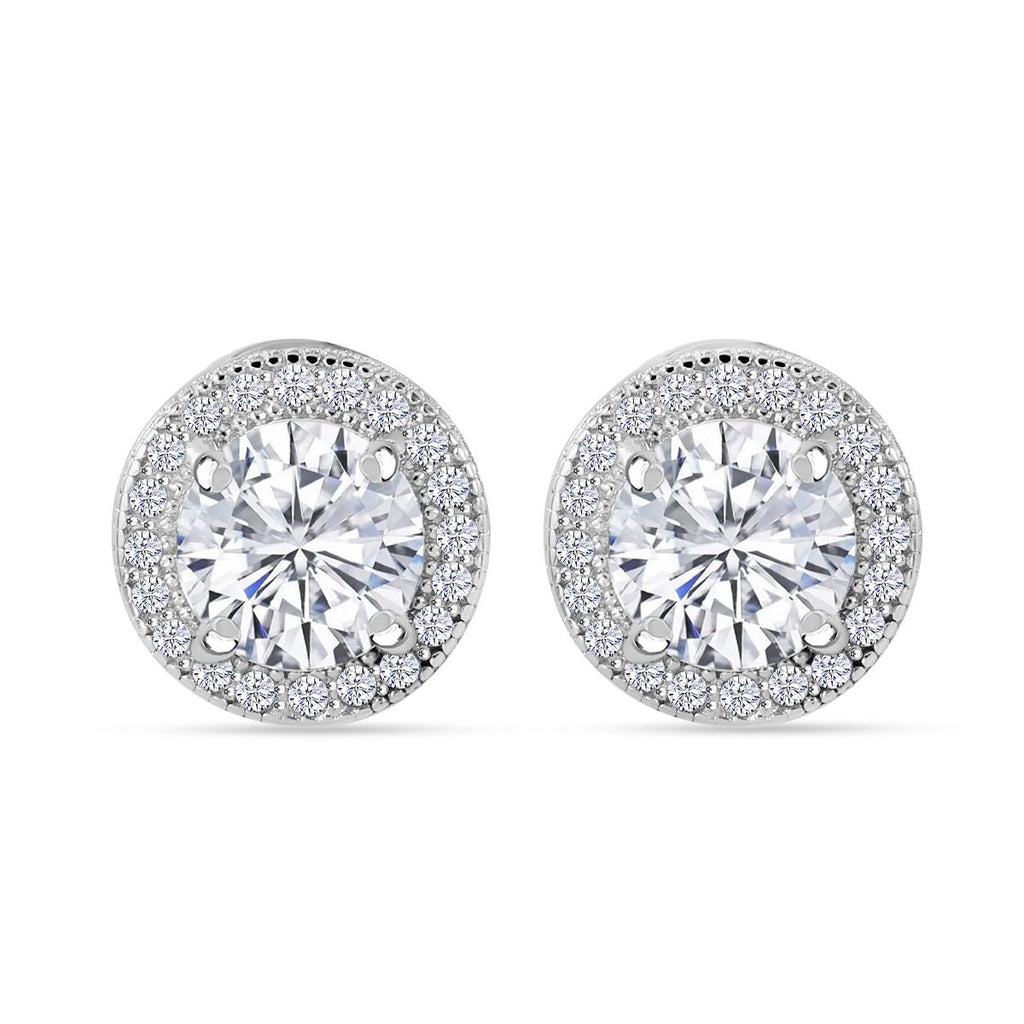 LUSTRO STELLA - 2er Set Weißer Zirkonia Schmuckset, 925 Silber rhodiniert