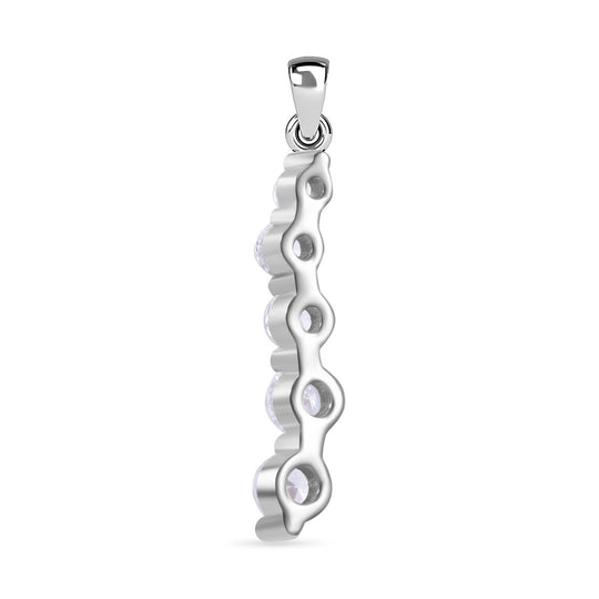 Weißer Zirkonia Schmuckset 925 Silber rhodiniert
