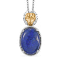 Lapislazuli-Anhänger mit Löwenkopf - Bicolor-Design, ca. 17.00 ct