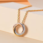 Moissanit Anhänger mit Kette ca. 50 cm, tricolor, 925 Silber rhodiniert