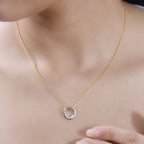 Moissanit Anhänger mit Kette ca. 50 cm, tricolor, 925 Silber rhodiniert