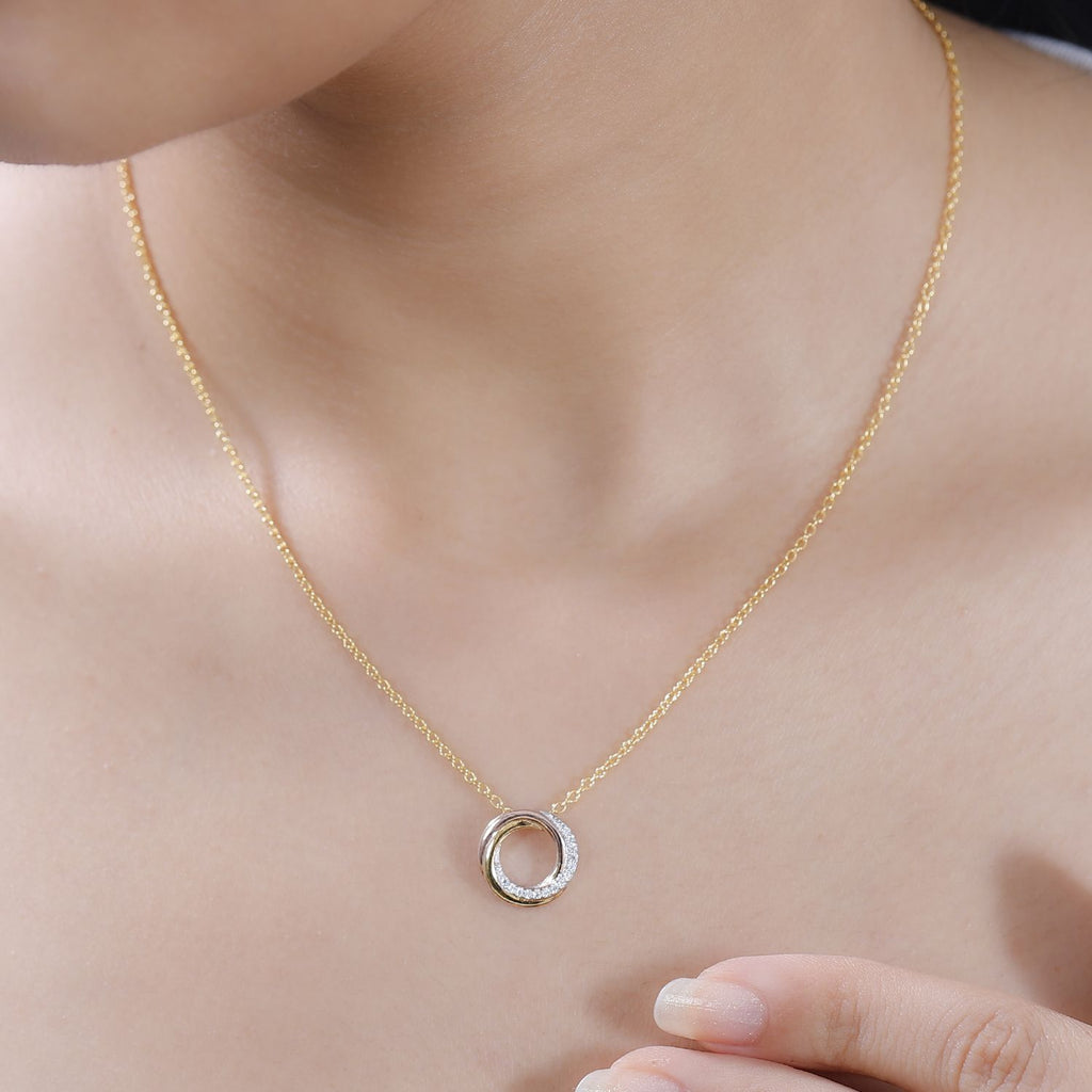 Moissanit Anhänger mit Kette ca. 50 cm, tricolor, 925 Silber rhodiniert