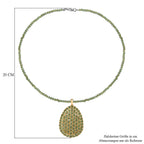 AA Peridot Anhänger mit Kette ca. 45 cm, 925 Silber Gelbgold Vermeil ca. 43.80 ct