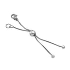 9 teiliges 316L Edelstahl Schmuckset rhodiniert, 1 Bolo Schieber, 2 Magnetverschluss Kugeln, 6 Ohrstopper, Silberfarben