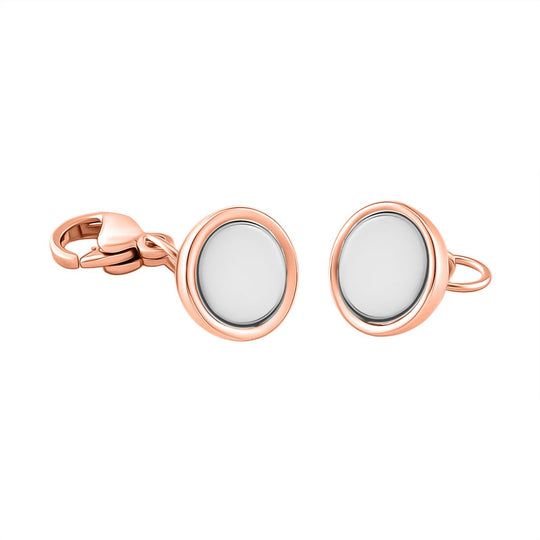 9 teiliges 316L Edelstahl Schmuckset rhodiniert, 1 Bolo Schieber, 2 Magnetverschluss Kugeln, 6 Ohrstopper, Silberfarben