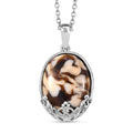 Erdnuss Holz Jaspis Anhänger mit Kette, ca. 20.00 ct