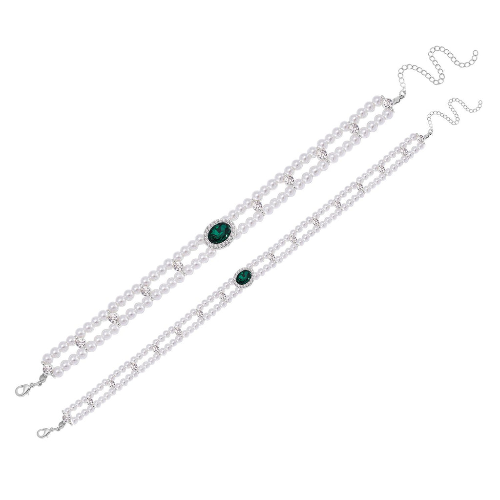Neongrüner Kristall Schmuckset