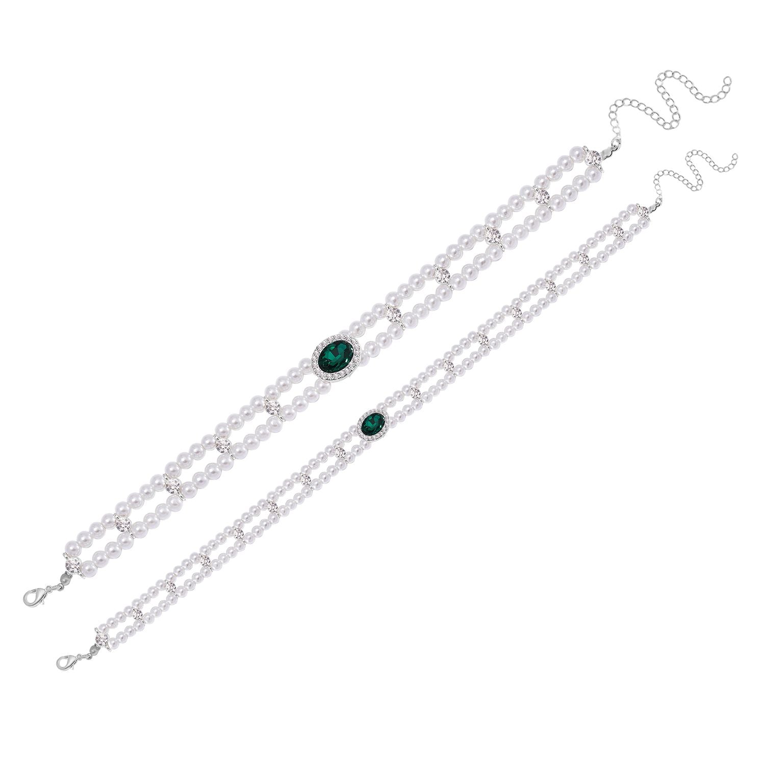 Neongrüner Kristall Schmuckset