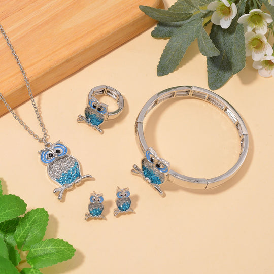 Weißer Kristall, Blauer Kristall Schmuckset