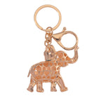 2er Set - Mehrfarbiger Kristall, Elefant-Set: Schlüsselanhänger und Spiegel, emailliert, goldfarben