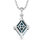 Blauer Türkis Anhänger mit Kette (ca. 50 cm), Nickelfreies Messing und 316L Edelstahl, ca. 7.50 ct