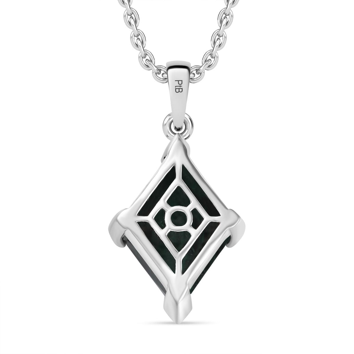 Malachit Anhänger mit Kette (ca. 50 cm), Nickelfreies Messing und 316L Edelstahl, ca. 7.50 ct