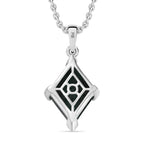 Malachit Anhänger mit Kette (ca. 50 cm), Nickelfreies Messing und 316L Edelstahl, ca. 7.50 ct