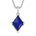 Lapislazuli Anhänger mit Kette (ca. 50 cm), Nickelfreies Messing und 316L Edelstahl, ca. 7.50 ct